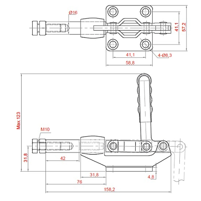 Vendita online Bloccaggio a spinta pistone 42 mm. 390 Kg.